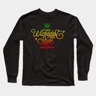 Wickedest Style Rasta Colors Reggae Long Sleeve T-Shirt